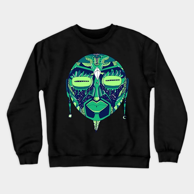 Ngreen African Mask 2 Crewneck Sweatshirt by kenallouis